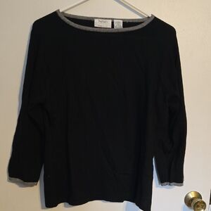 Tea Collection Black Top with Gray Trim